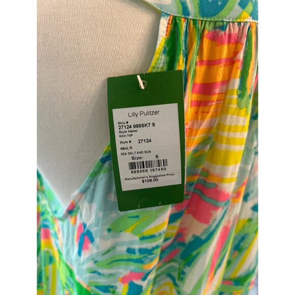 Lilly Pulitzer Roxi Colorful Beach Top Pink Tassel Trim Women's Sz Small New NWT - Picture 7 of 10